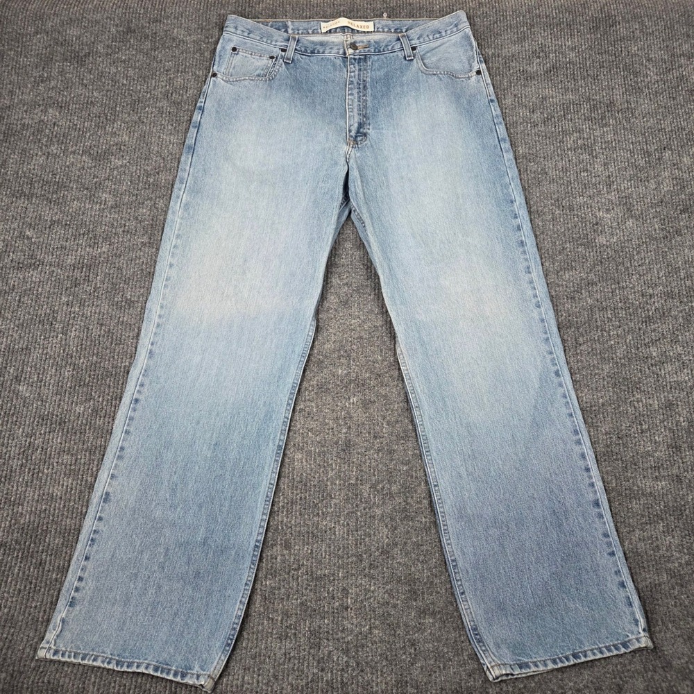 Arizona Jean‎ Company Mens Relaxed Fit Light Wash Denim Jeans 38x34 523-4100N